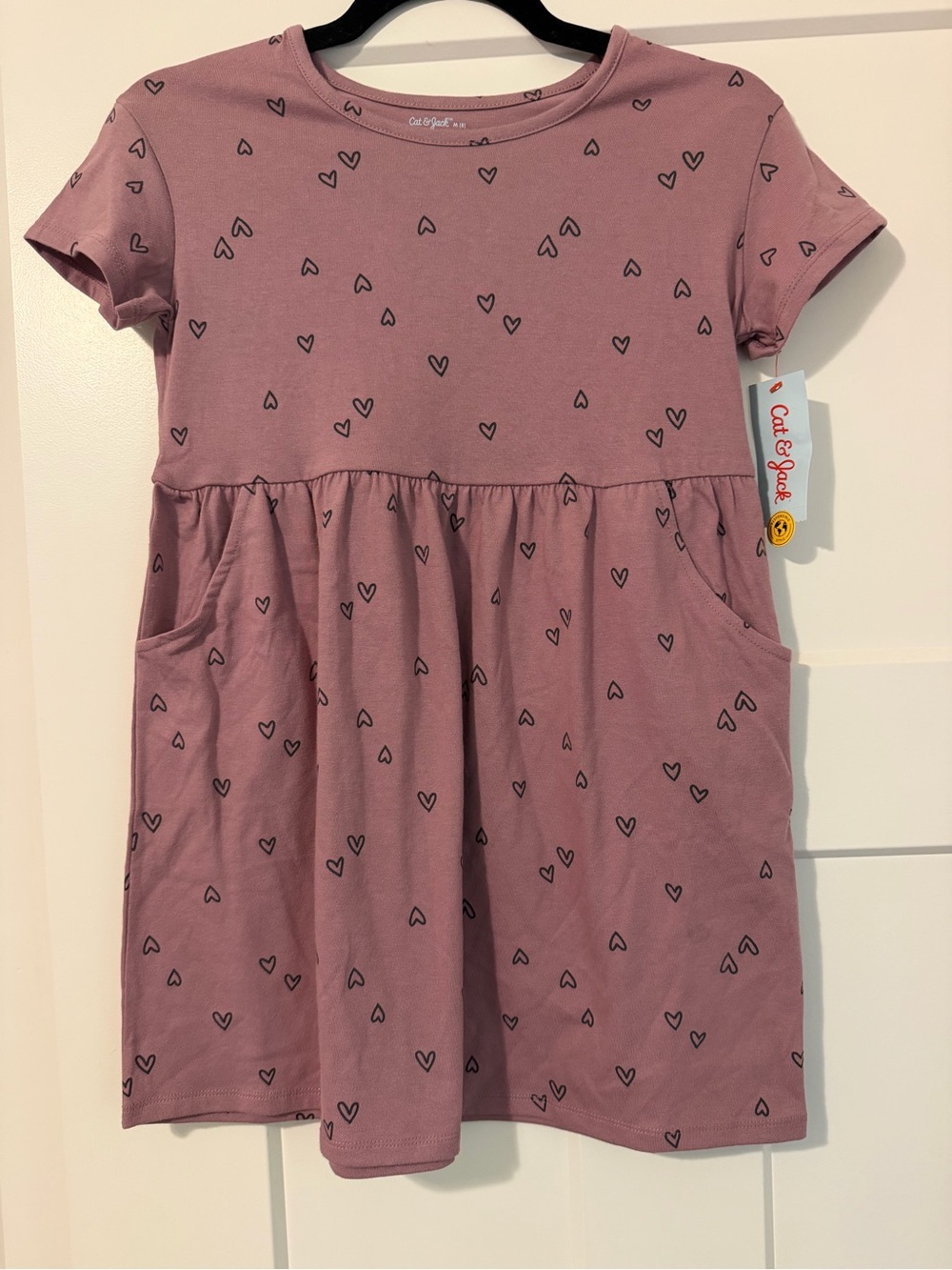 NWT dress Mauve Short Sleeve Heart Print Knit